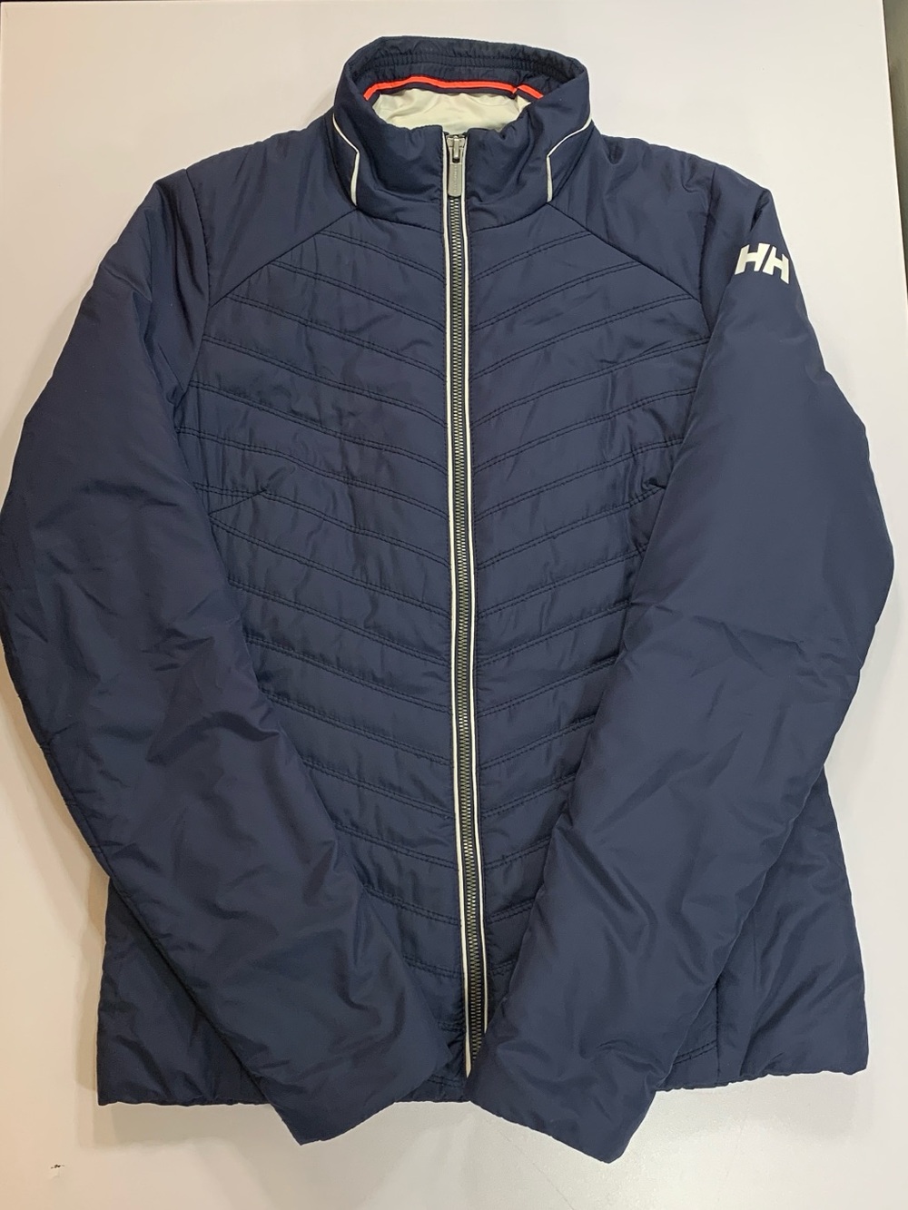 Helly Hansen Women's Crew Insulator Jacket Small Navy Blue Puffer Primaloft Zip